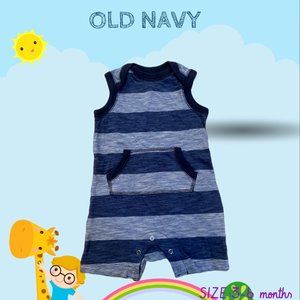 OLD NAVY STRIPPED BLUE COLOUR ONE PIECE SUIT SIZE 3- 6 MONTHS